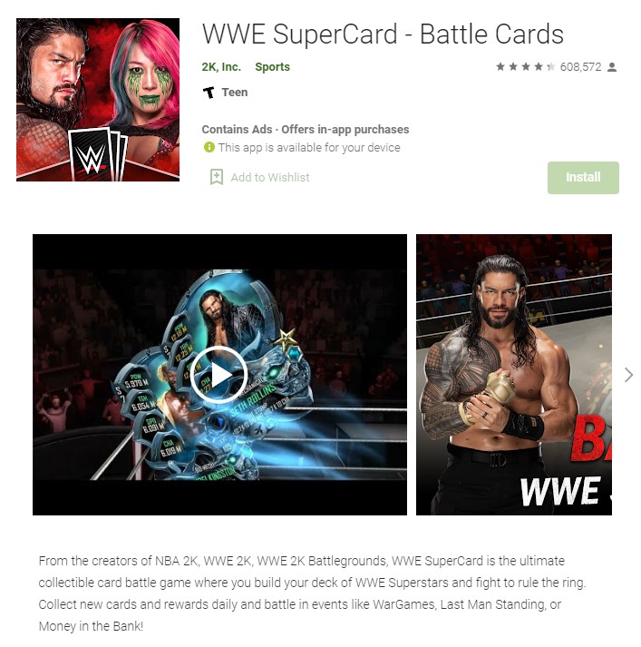 WWE SuperCard Apk Download